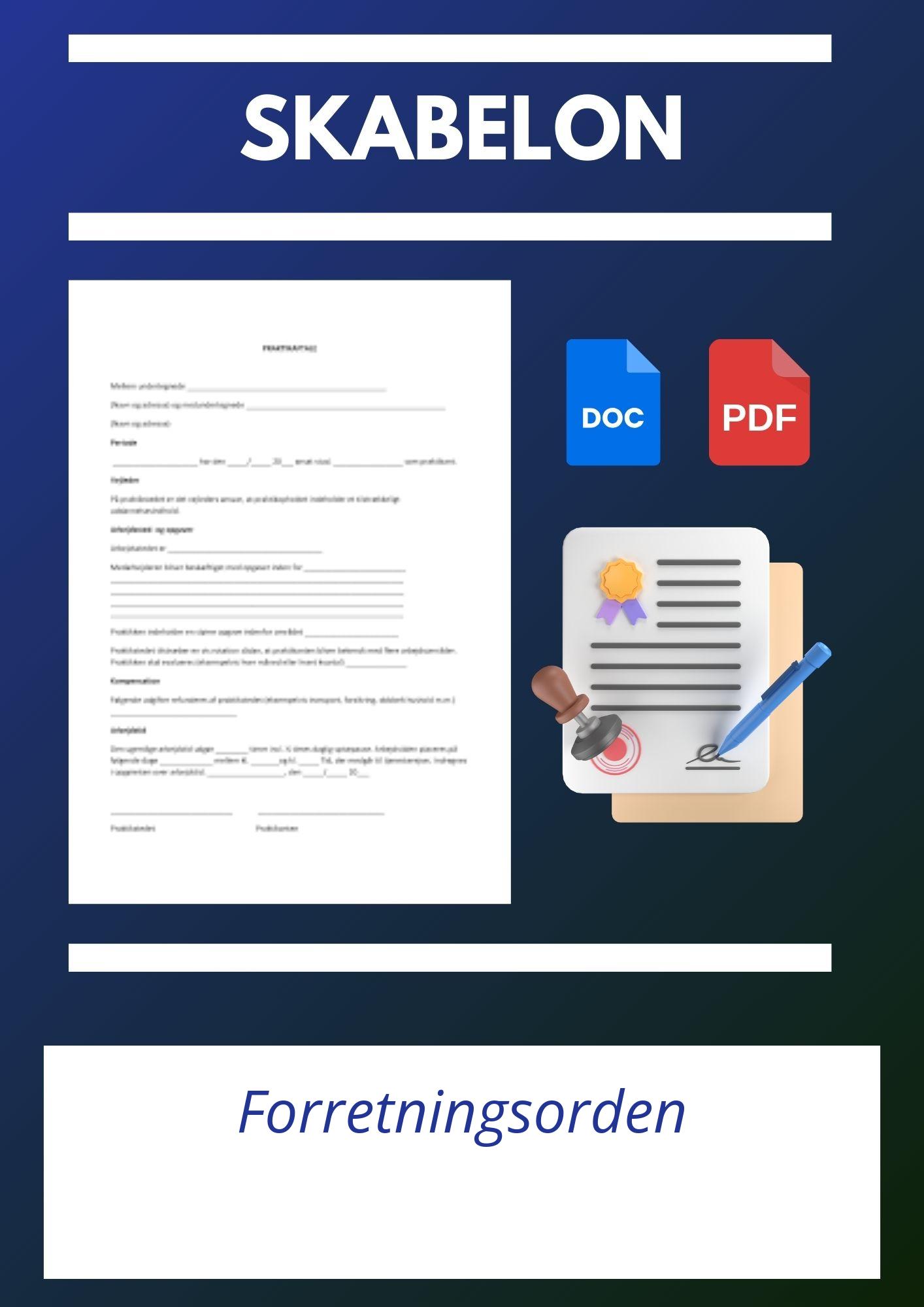 Forretningsorden Skabelon